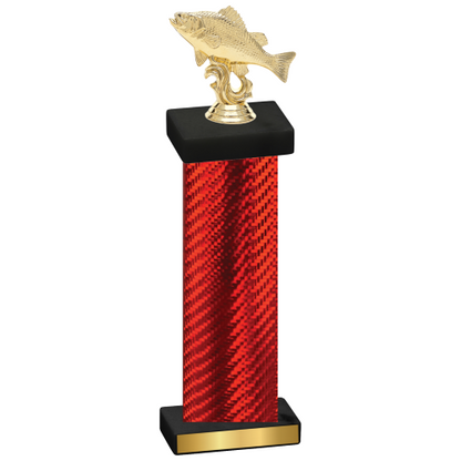 Single Red Carbon Fiber Fishing Trophy