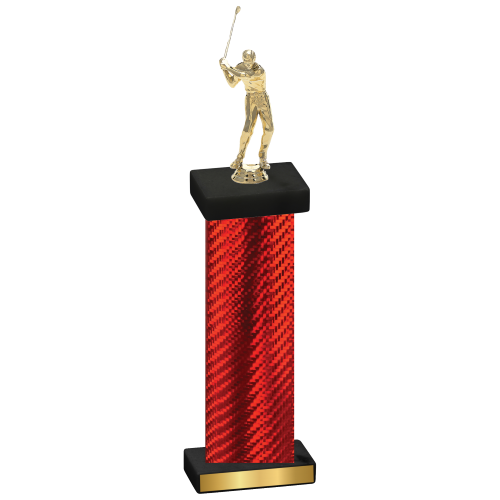 Single Red Carbon Fiber Golf Trophy