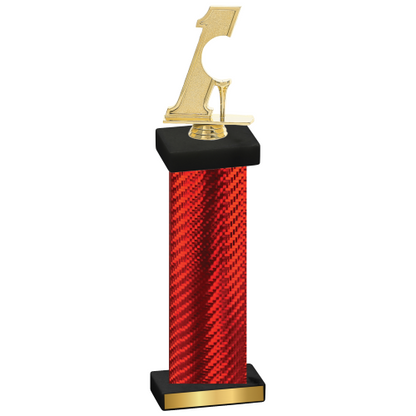 Single Red Carbon Fiber Golf Trophy