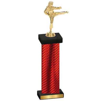 Single Red Carbon Fiber Karate Trophy