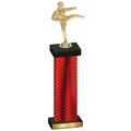 Single Red Carbon Fiber Karate Trophy