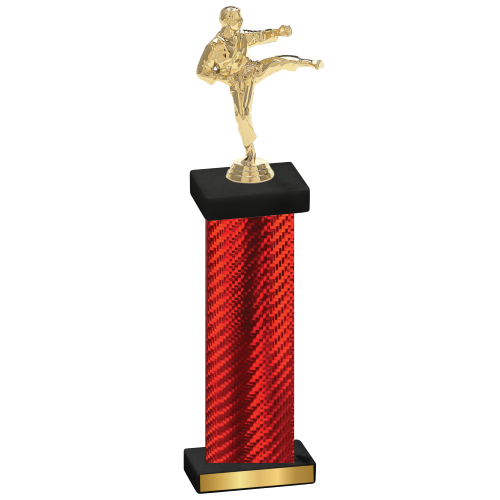 Single Red Carbon Fiber Karate Trophy