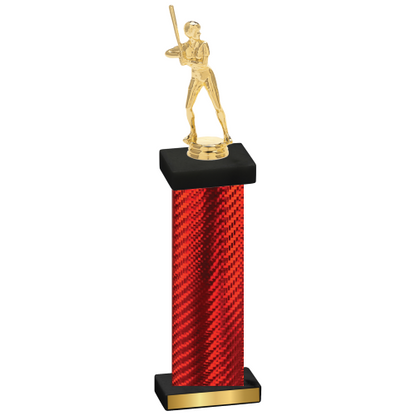 Single Red Carbon Fiber Softball Trophy