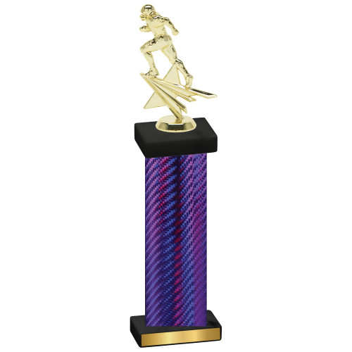 Single Purple Carbon Fiber Football Trophy