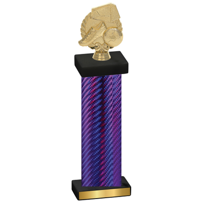 Single Purple Carbon Fiber Soccer Trophy