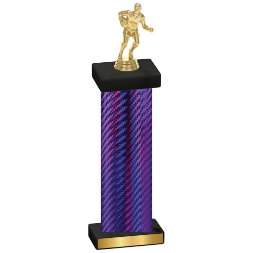 Single Purple Carbon Fiber Rugby Trophy