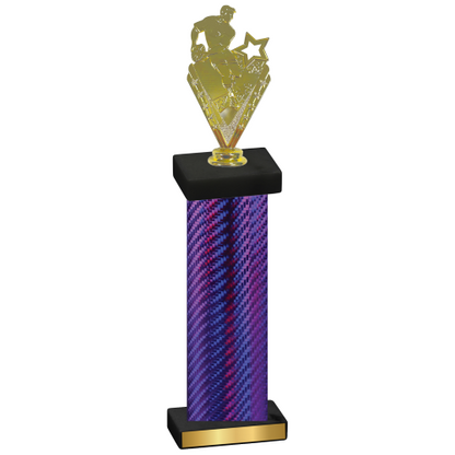 Single Purple Carbon Fiber Rugby Trophy