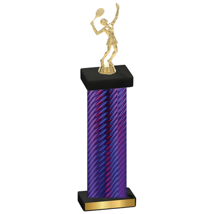 Single Purple Carbon Fiber Tennis Trophy