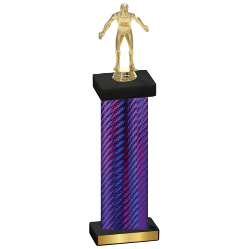 Single Purple Carbon Fiber Wrestling Trophy