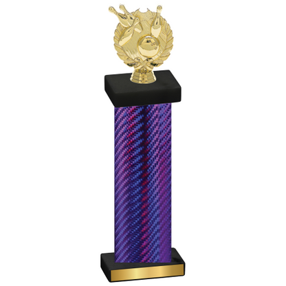 Single Purple Carbon Fiber Bowling Trophy