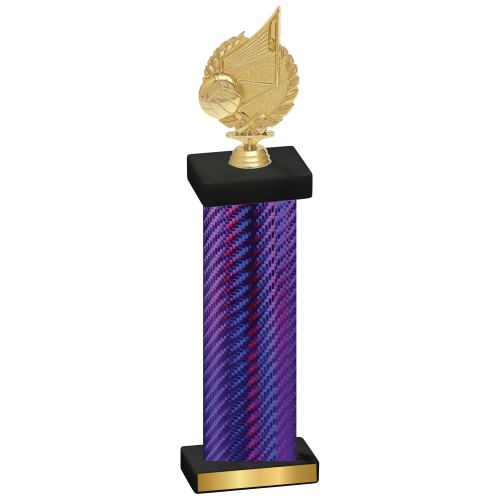 Single Purple Carbon Fiber Volleyball Trophy