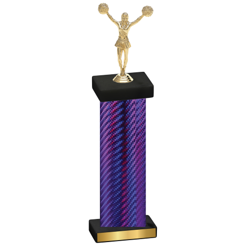 Single Purple Carbon Fiber Cheerleading Trophy