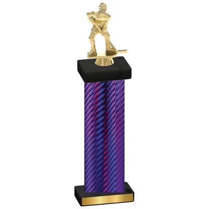 Single Purple Carbon Fiber Hockey Trophy