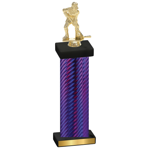 Single Purple Carbon Fiber Hockey Trophy