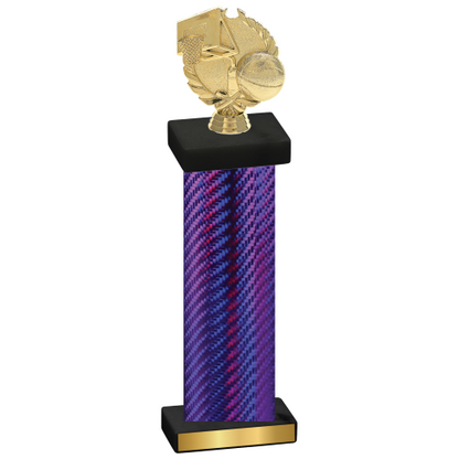 Single Purple Carbon Fiber Basketball Trophy