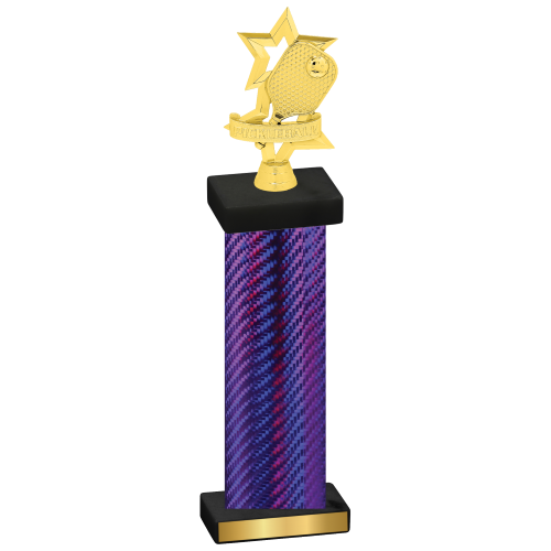 Single Purple Carbon Fiber Pickleball Trophy