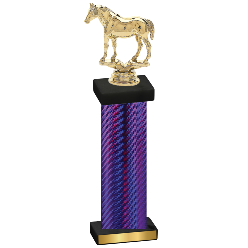 Single Purple Carbon Fiber Horses Trophy