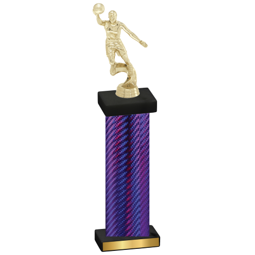 Single Purple Carbon Fiber Basketball Trophy