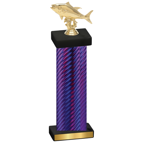 Single Purple Carbon Fiber Fishing Trophy