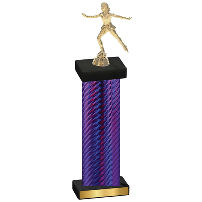 Single Purple Carbon Fiber Skater Trophy