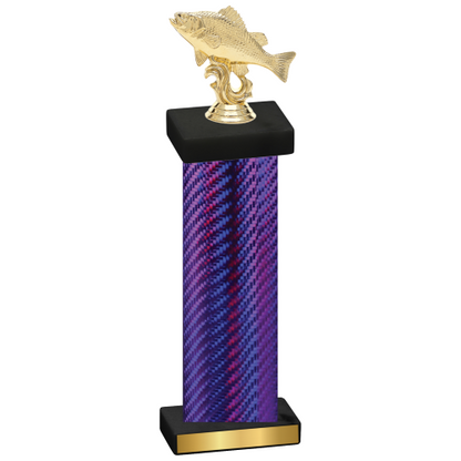 Single Purple Carbon Fiber Fishing Trophy