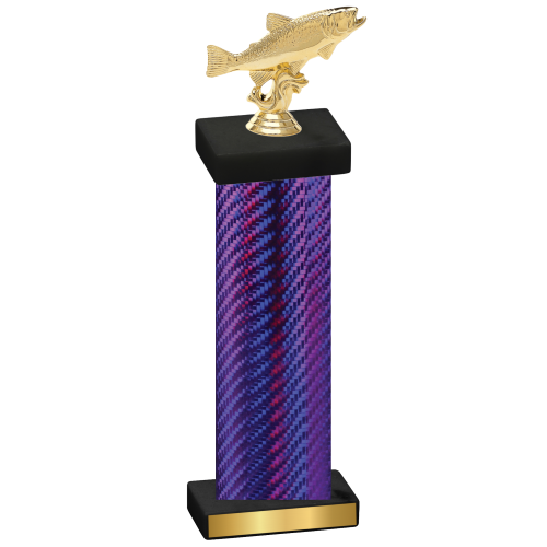 Single Purple Carbon Fiber Fishing Trophy