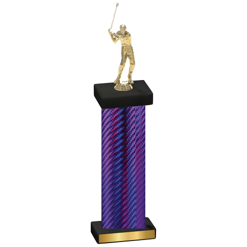 Single Purple Carbon Fiber Golf Trophy