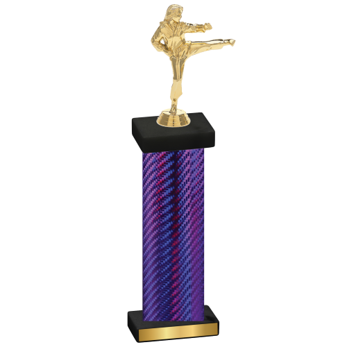 Single Purple Carbon Fiber Karate Trophy