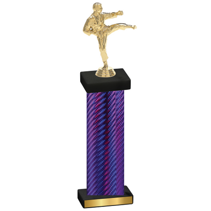 Single Purple Carbon Fiber Karate Trophy