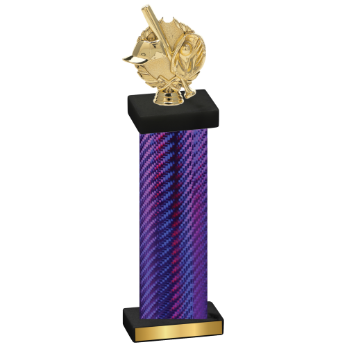 Single Purple Carbon Fiber Baseball Trophy