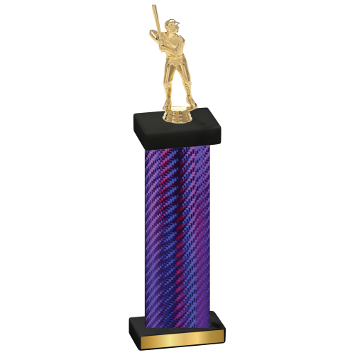 Single Purple Carbon Fiber Baseball Trophy