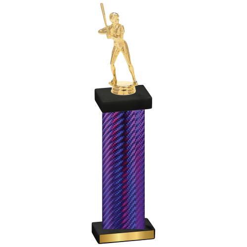 Single Purple Carbon Fiber Softball Trophy