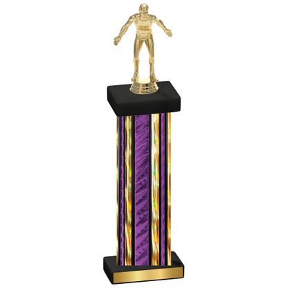 Single Purple Glacier Wrestling Trophy