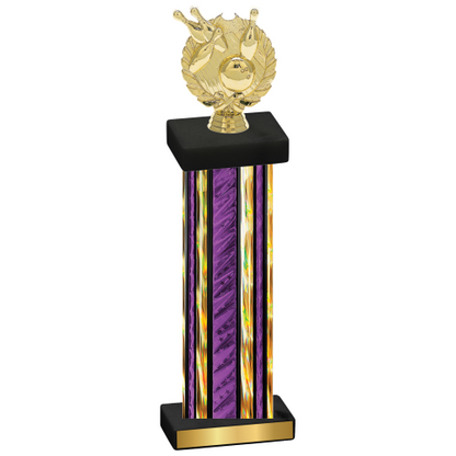 Single Purple Glacier Bowling Trophy