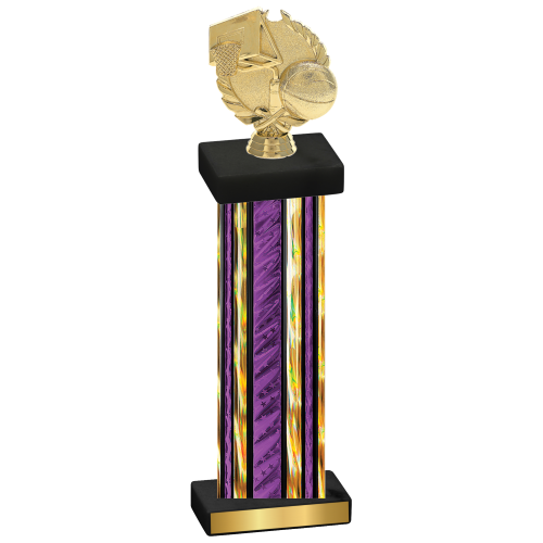 Single Purple Glacier Basketball Trophy