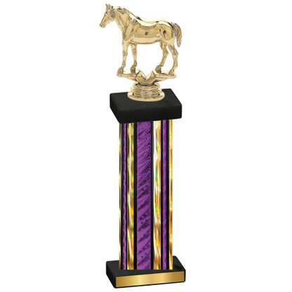 Single Purple Glacier Horses Trophy