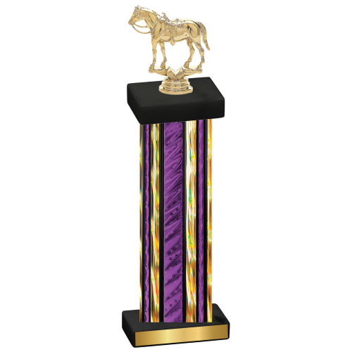 Single Purple Glacier Horses Trophy