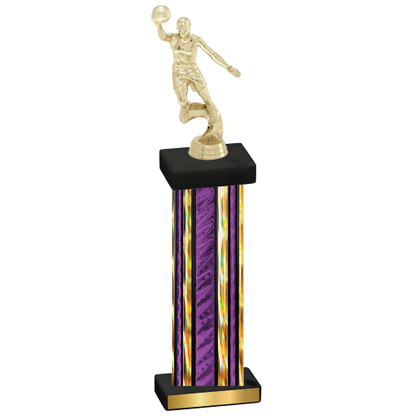 Single Purple Glacier Basketball Trophy