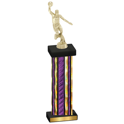 Single Purple Glacier Basketball Trophy