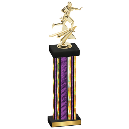 Single Purple Glacier Flag Football Trophy