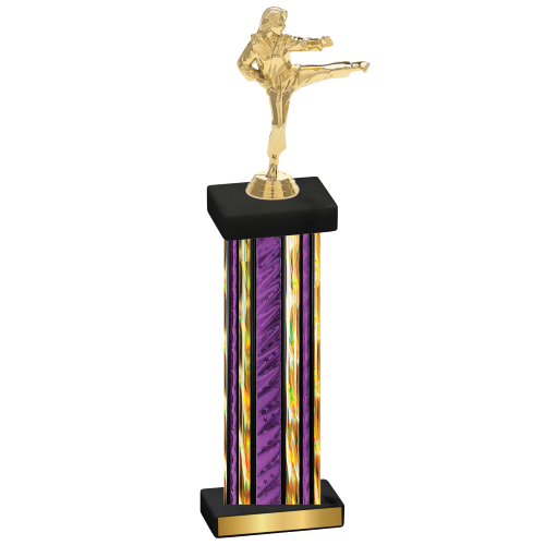 Single Purple Glacier Karate Trophy