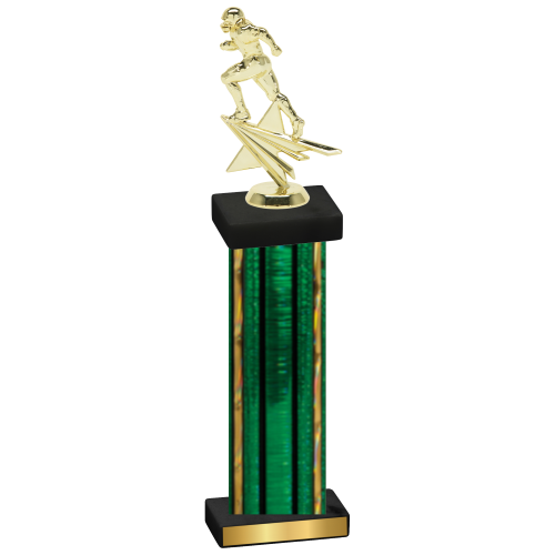 Single Green Glacier Football Trophy