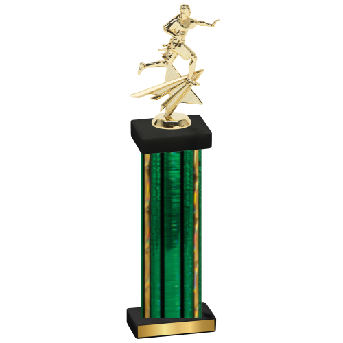 Single Green Glacier Flag Football Trophy