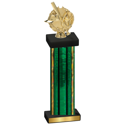 Single Green Glacier Baseball Trophy