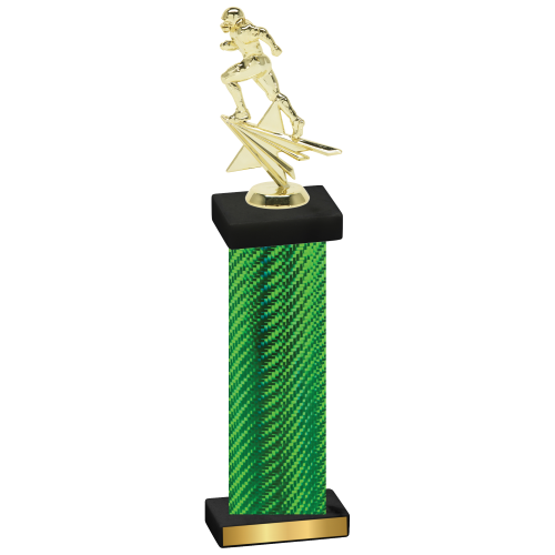 Single Green Carbon Fiber Football Trophy