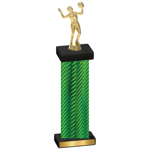 Single Green Carbon Fiber Volleyball Trophy