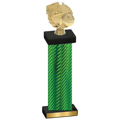 Single Green Carbon Fiber Basketball Trophy