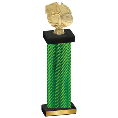 Single Green Carbon Fiber Basketball Trophy