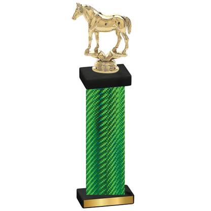 Single Green Carbon Fiber Horses Trophy