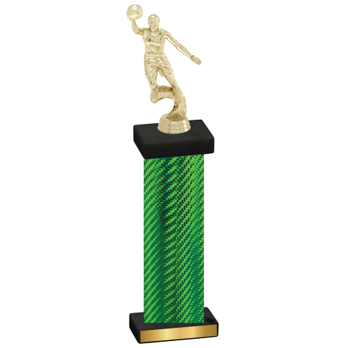 Single Green Carbon Fiber Basketball Trophy